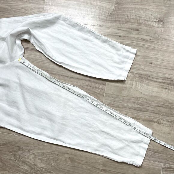 PLANET by Lauren G 100% linen pull on pants Size 3 US‎ 14 white lagenlook boho - Picture 10 of 11